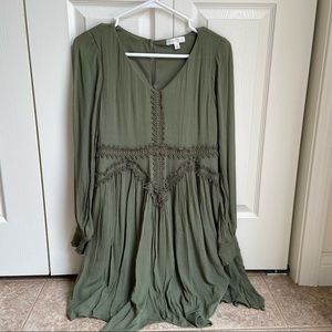 Boutique Olive Green Dress
